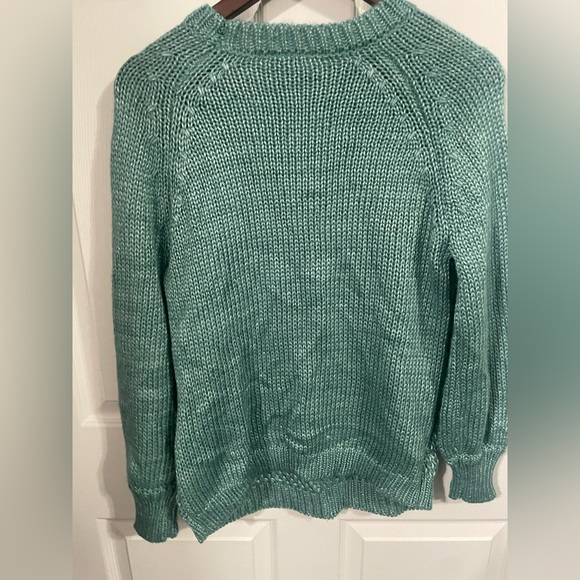 Worthington Women’s Crew Neck Knit Sweater Green Aqua Size M petite. - Picture 4 of 6